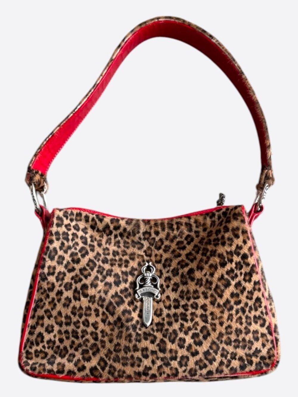 Chrome Hearts Cheetah & Red Cross Patch Chicken Nugget Bag